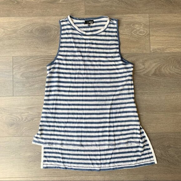 Aritzia Wilfred Free Striped Tank Top Sleeveless White Blue Linen Size XXS - Picture 8 of 11
